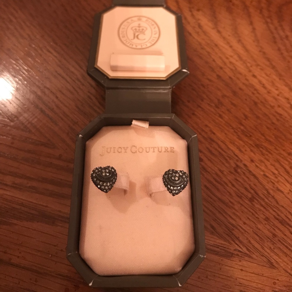 Juicy Couture black heart earrings